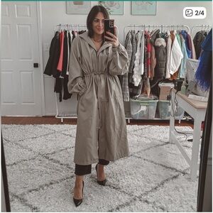 ASOS Faux Leather Hooded Trench Coat